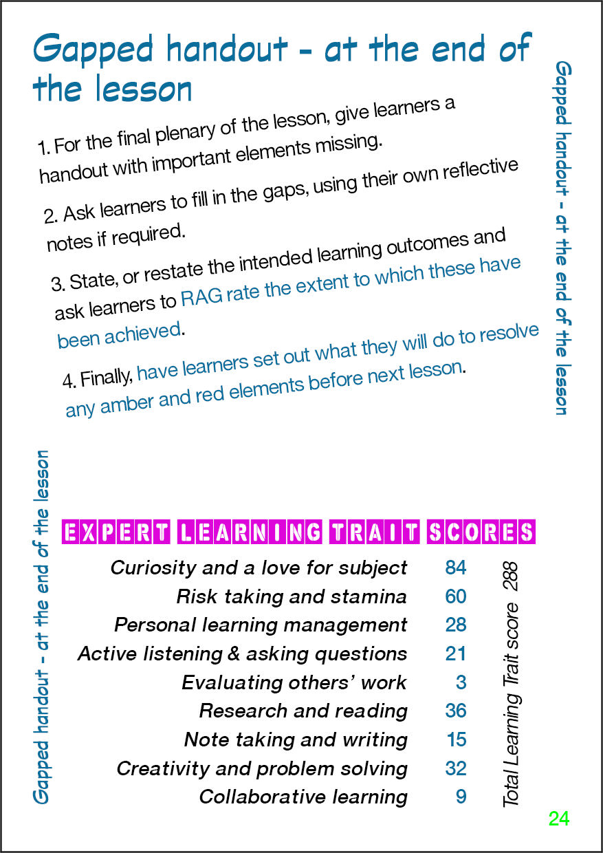 Gapped handout - end of the lesson - Card 24