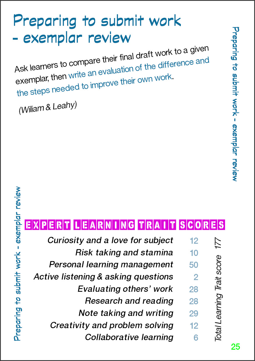 Preparing to submit work - exemplar review - Card 25