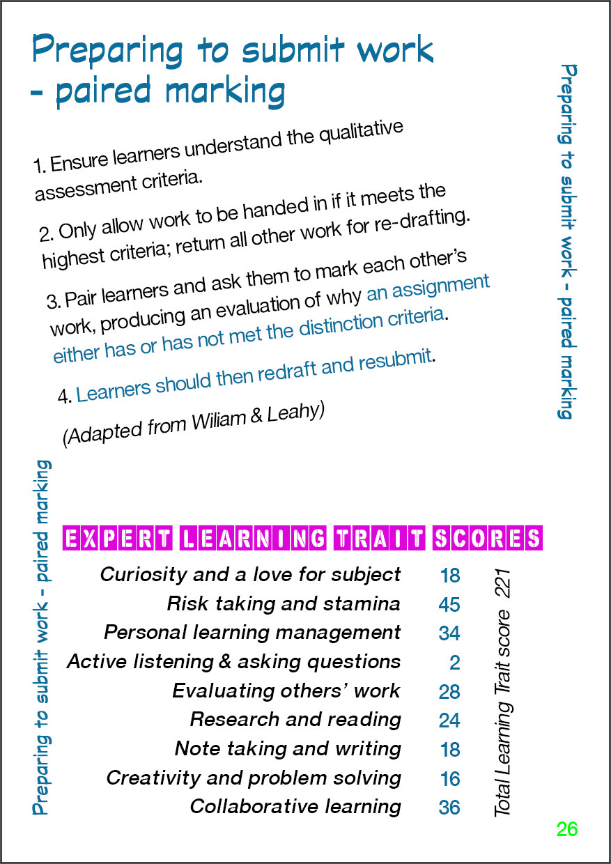 Preparing to submit work - paired marking - Card 26