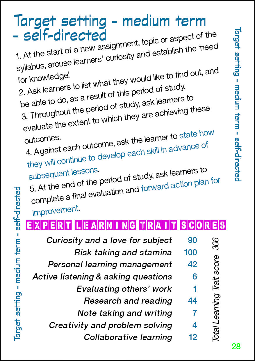 Target setting - medium term - self-directed - Card 28