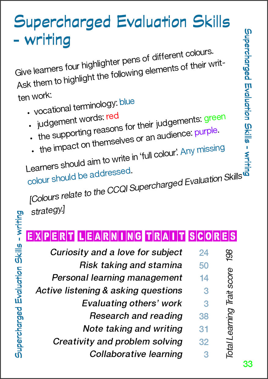 Supercharged Evaluation Skills - writing - Card 33