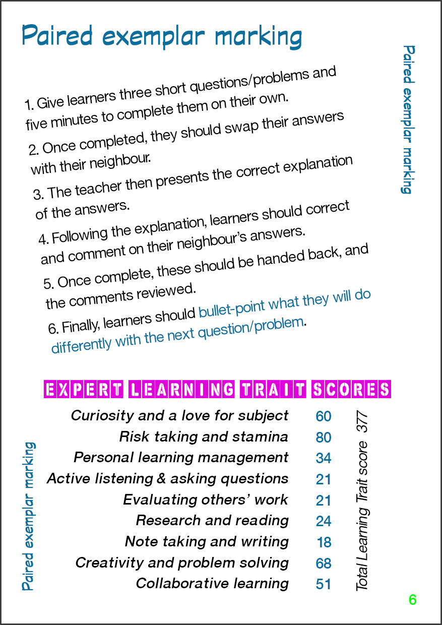 Paired exemplar marking - Card 6