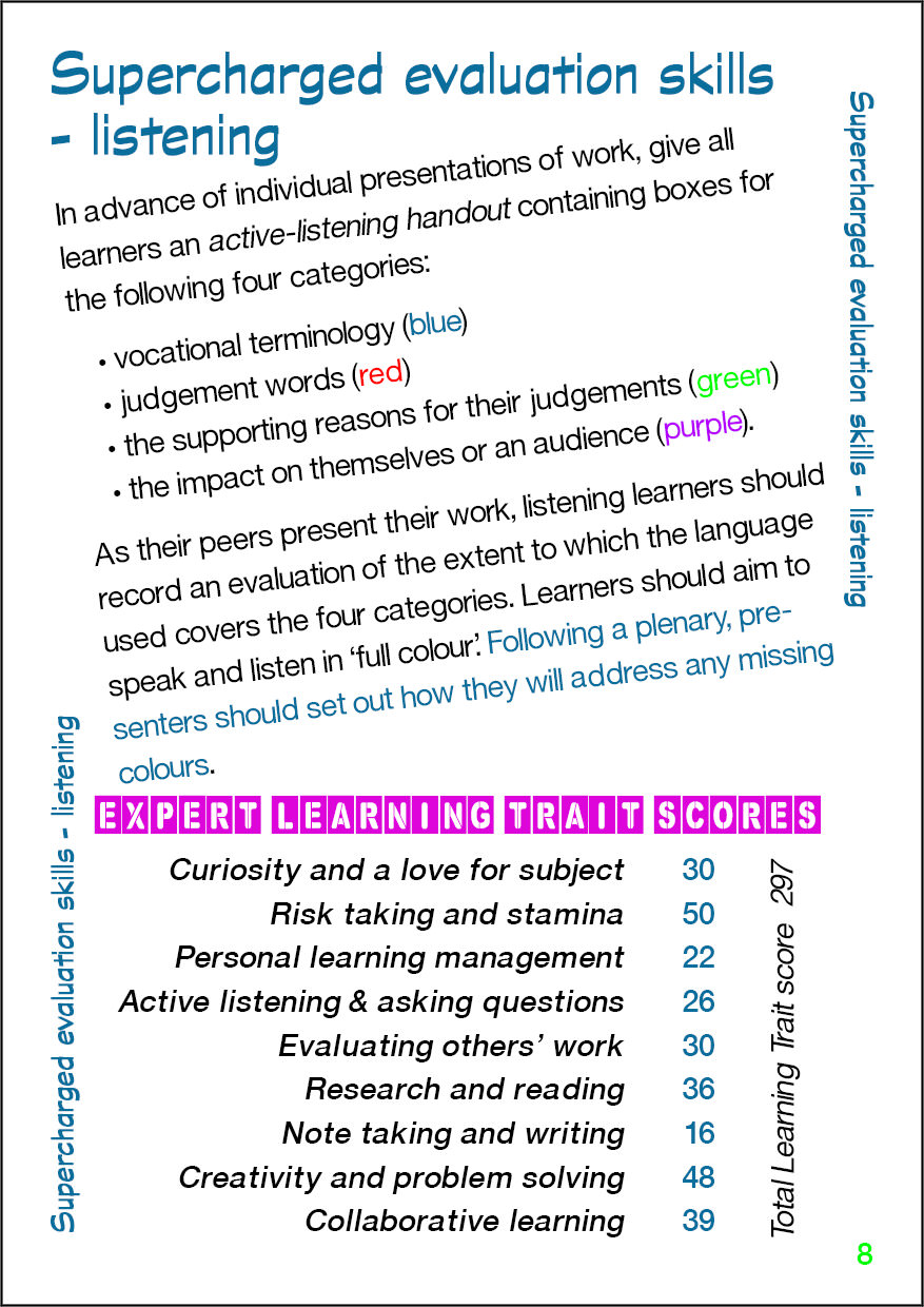 Supercharged evaluation skills - listening - Card 8